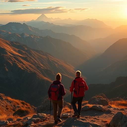 A group of hikers enjoying a scenic mountain view.