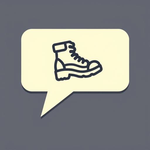 A stylized icon representing a speech bubble with a hiking boot inside, symbolizing user feedback for accessibility.